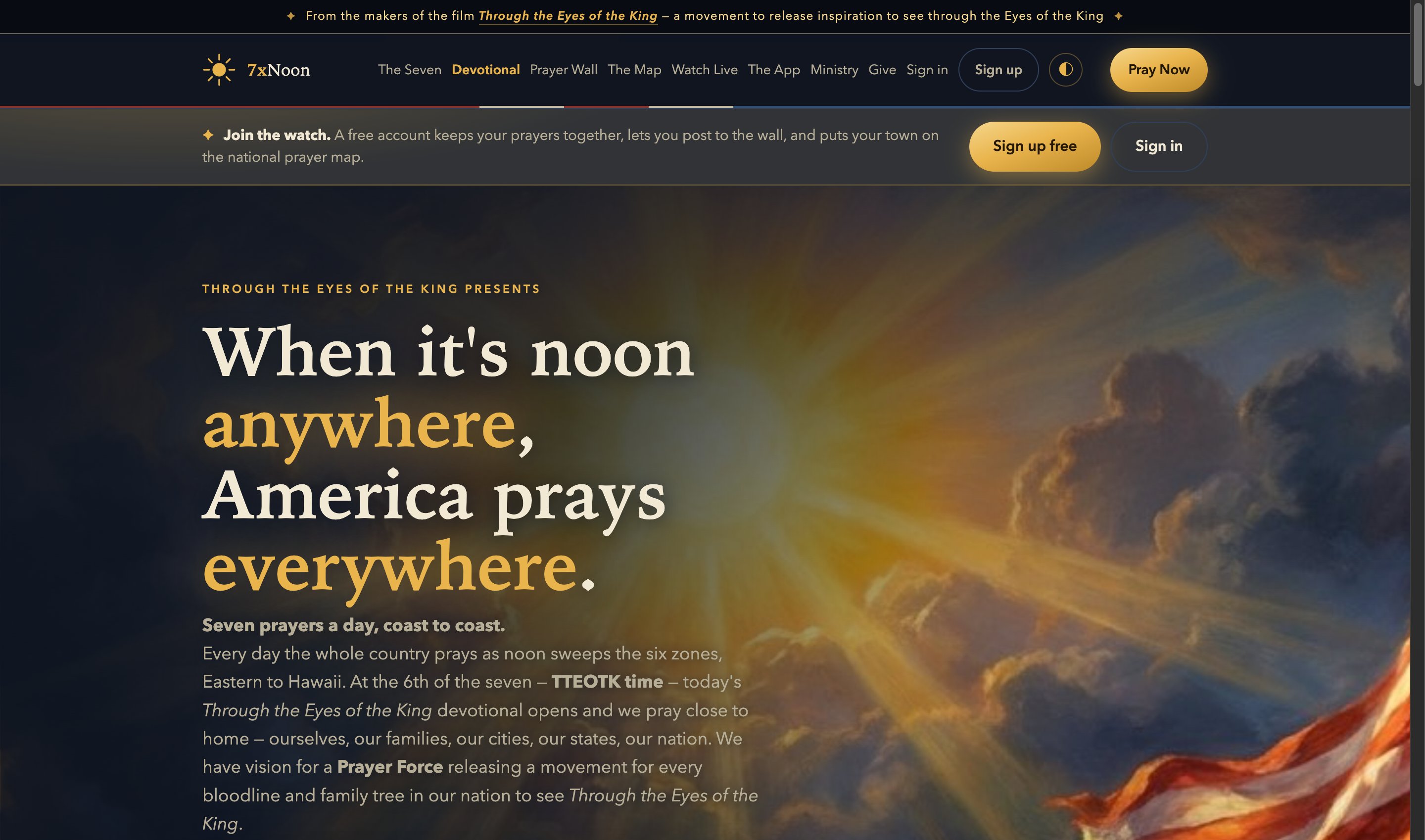 7xNoon national prayer clock